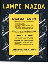 ANCIENNE PUBLICITE LAMPE MAZDA 