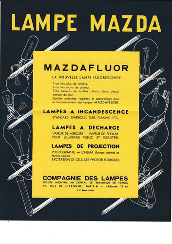 Ancienne publicite lampe mazda - publicite,