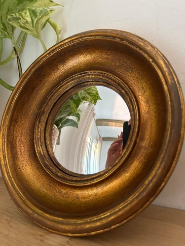 Miroir doré rond - , –