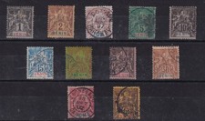 TIMBRES COLONIES FRANCAISES BENIN TYPE SAGE N 33/34*+35/41OBL+43/44 OBL