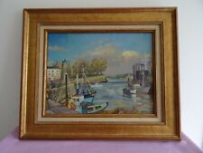  FRANCOIS BABOULET PEINTRE DE LA MARINE HUILE SUR TOILE " LE PORT DE HONFLEUR "