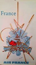 Affiche AIR FRANCE GEORGES MATHIEU La FRANCE Pays 1967 EUROPE Concorde AVIATION