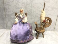 Poupée miniature ancienne Grand-mére et son rouet collection vintage