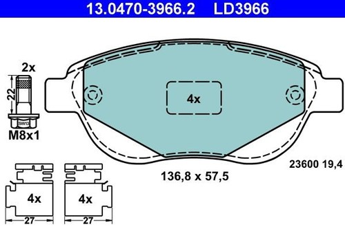 Brake pad set disc - brake,