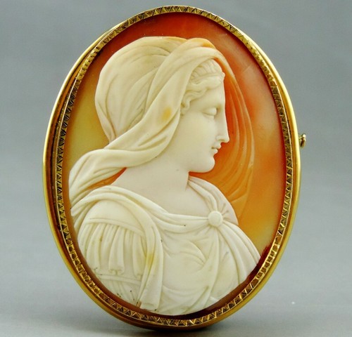 Grosse broche camée monture - grosse,