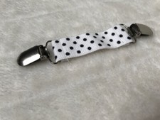 1 Porte Jarretelle à l'unité amovible détachable élastique blanc pois noir métal