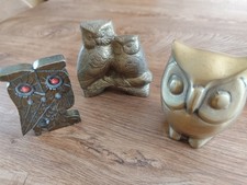 Chouettes, hiboux en laiton