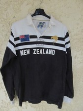 Polo SERGE BLANCO 15 rugby Quinze NEW ZEALAND noir manches longues shirt L
