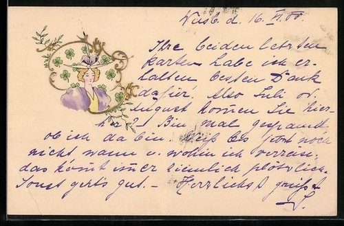 Carte postale jeune femme - , au