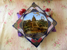 ANCIEN CADRE FIXE SOUS VERRE  PARIS SACRE COEUR DE MONTMARTRE 1900 ART NOUVEAU