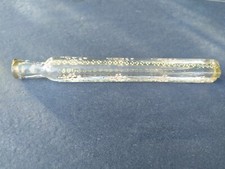 Ancien Flacon à Sel en Verre émaillé et or  XVIIIeme . Longueur 18 cm