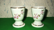 Ensemble de 2 petits mazagrans en porcelaine ( décor fleuri )