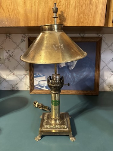 Vintage midcentury brass lamp - vintage,
