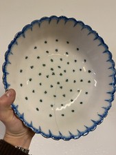 Grand Plat Réparation Agrafe Moustiers Ancien Vintage Vaisselle Faïence