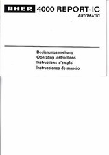 Manuel D'Utilisation Pour Uher 4000 Report-IC Automatique