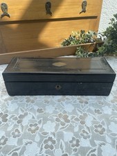 Boîte Napoléon III ancienne bois noirci laiton sans clé coffret XIXe