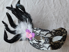 Masque loup noir et blanc avec