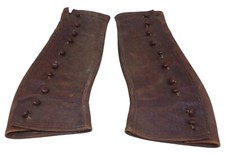 Paire de guêtres en cuir marron officier français WW1 14 18 1914 1918
