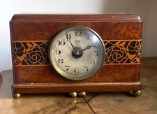 ATO PENDULE ELECTRIQUE ART DECO MARQUETERIE CLOCK ELECTRICK brillié bulle clock