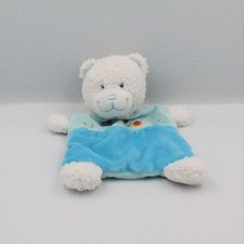 Doudou plat ours bleu papillon