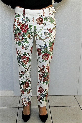 Pantalon fleuri stretch high - pantalon,