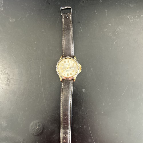 Guess watch with leather - guess,