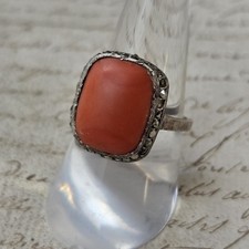 Bague Ancienne Argent Corail