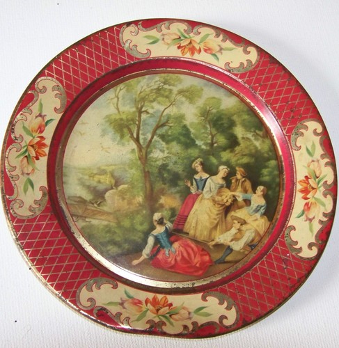 Assiette tôle lithographiee - assiette,