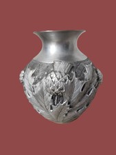 vase vintage /métal d'art/chardons/L.Rozay