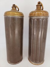 LOT DE 2 BOUILLOTES ANCIENNES METAL & LAITON CHAUFFERETTE DE LIT FIN XIX DEBUTXX