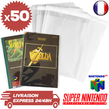 50 Protections Sachet Pochette Refermable Notice Jeux Super Nintendo SNES