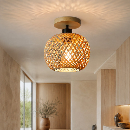Lampe plafond bambou - lampe, de