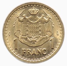 1 FRANC 1943 MONACO - Louis II