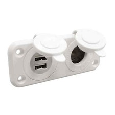 Prise + USB Double Blanc - 1 Pcs Osculati 14.516.12 - 1451612