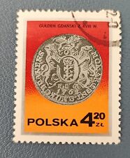 TIMBRE POLOGNE POLSKA FLORIN DU ROI AUGUSTE III 1977 GULDEN GDANSKI Z WVIII