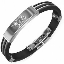 Bracelet homme caoutchouc noir