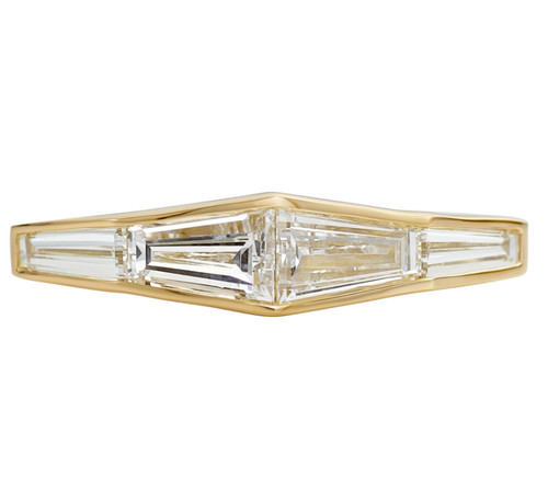 Bague baguette jaune 18 - bague,