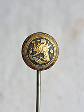 EPINGLE A CRAVATE ANCIENNE GRIFFON METAL NOIR DECOR PLAQUE OR XIXEME SIECLE