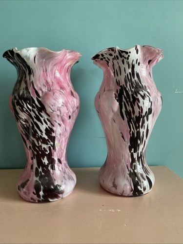 Paire vases verre clichy - vases,