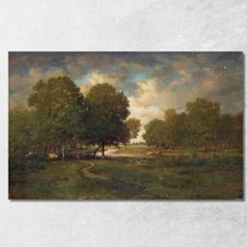 Une Rivière Dans Un Pré Théodore Rousseau, trs3 tableau impression sur toile