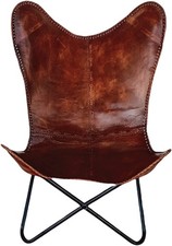 Artisanal Cuir Papillon Chaise