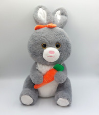 Peluche doudou lapin gris blanc et sa carotte 32 cm sans les oreilles DOHO inter