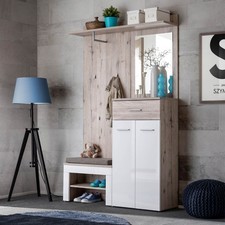 Ensemble Dressing "Gustavo II" 200cm Naturel & Blanc