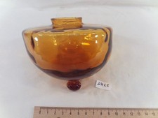 ancien réservoir nu ou toupie en verre ocre de lampe à pétrole Ø 11,5 cm (DH23)