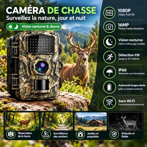 Caméra chasse 1080p hd - caméra, de
