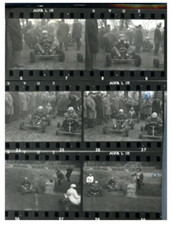 France, Colette Duval et Gil Delamare au karting  Vintage .Planche contact. Les 