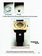 PUBLICITE ADVERTISING 037  1972   la montre Timex Electric plaqué or