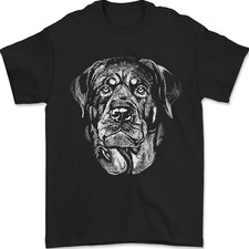 Un T-Shirt Pour Homme Rottweiler Monochrome 100% Coton