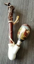 Pipe Bavaroise en Porcelaine allemande Décor de Cerf