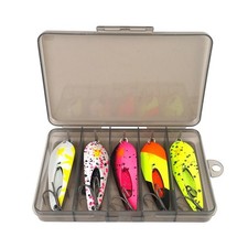 Leurre Spinner Métal 5 Pièces Kit Appât de Pêche avec Lame Rotative pour Tru